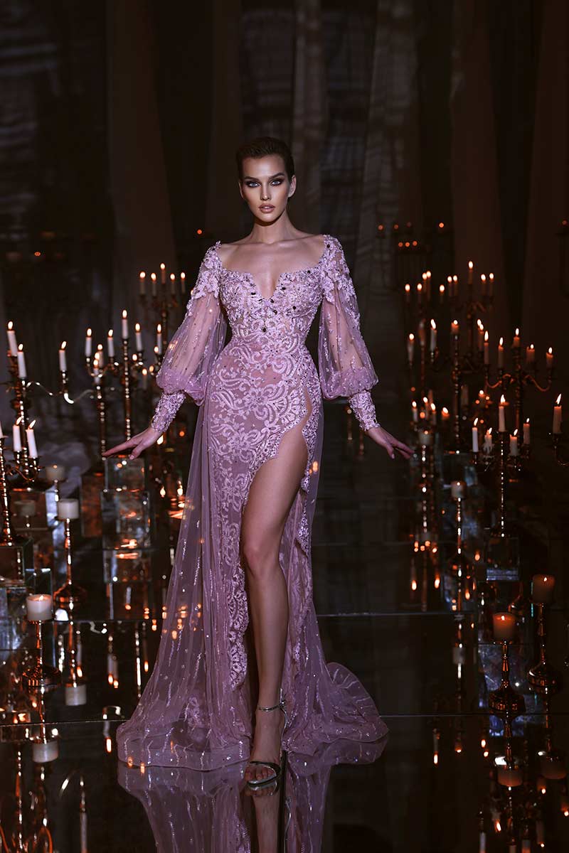 Long Sleeve Lace Gown