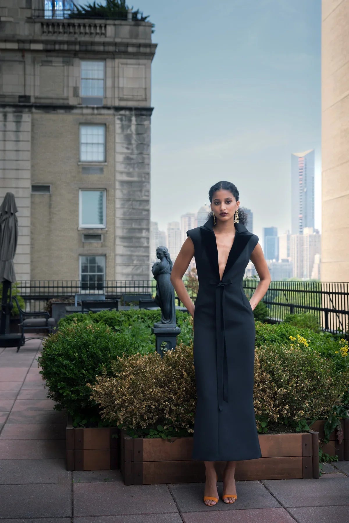Navy Cady Tuxedo Dress