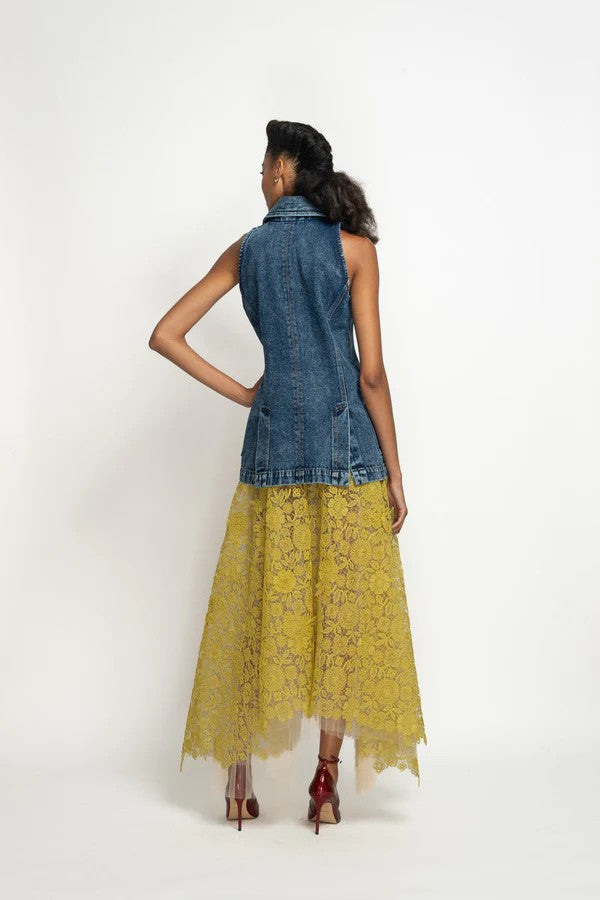 Indira Denim Double-Breasted Vest