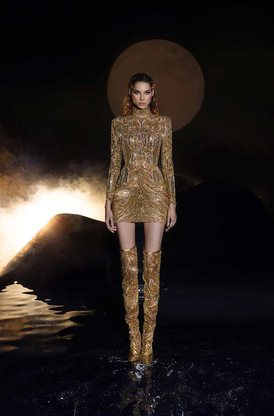 Gold Mini Dress
