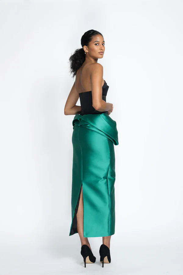 Bustier Cocktail Dress with Mikado Petal Skirt