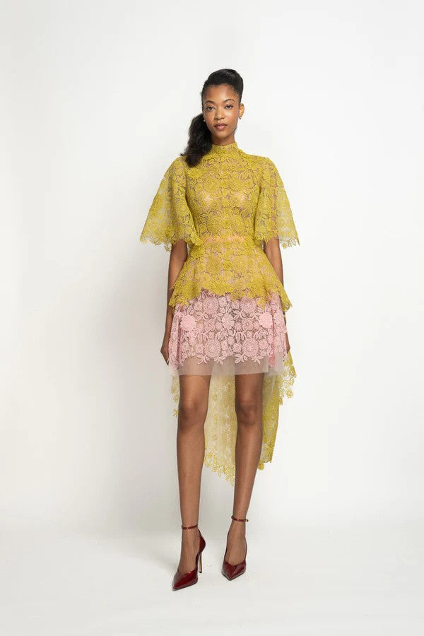 Blossom Pink Smita Lace Bell Skirt