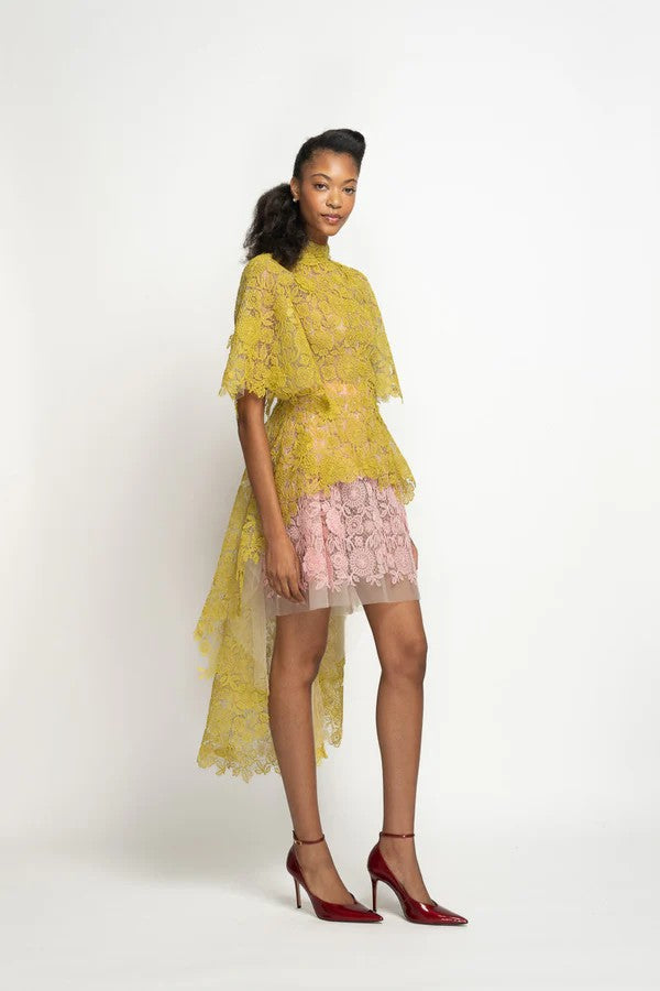 Blossom Pink Smita Lace Bell Skirt