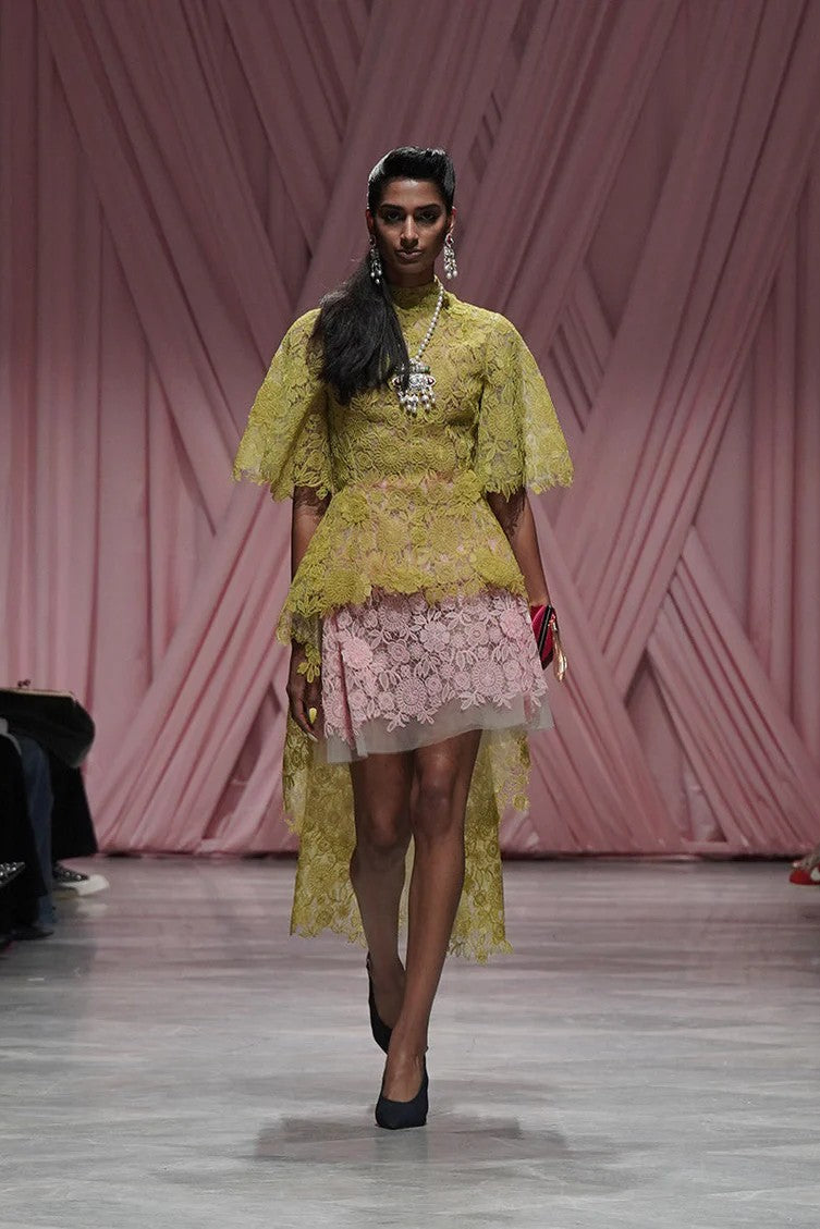 Blossom Pink Smita Lace Bell Skirt