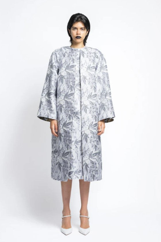 Reversible Bay Leaf Jacquard Coat
