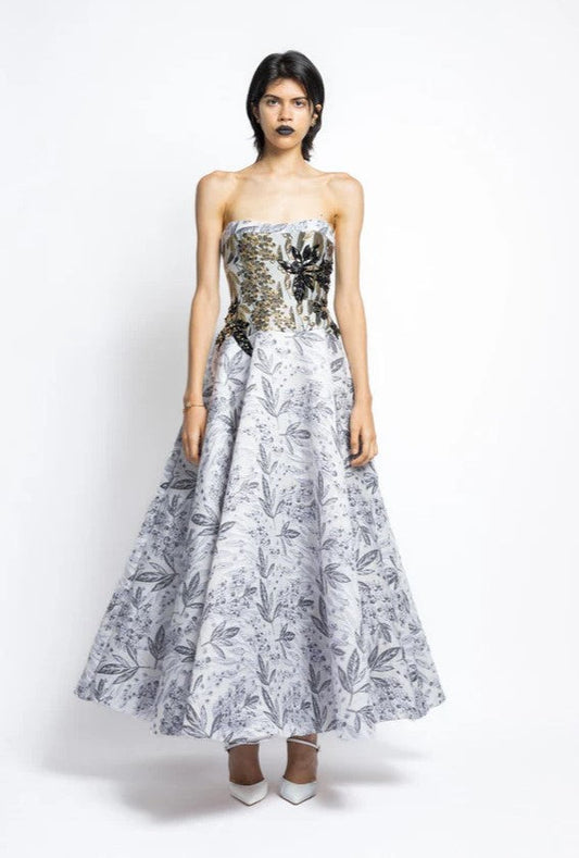 Jacquard Strapless Dress