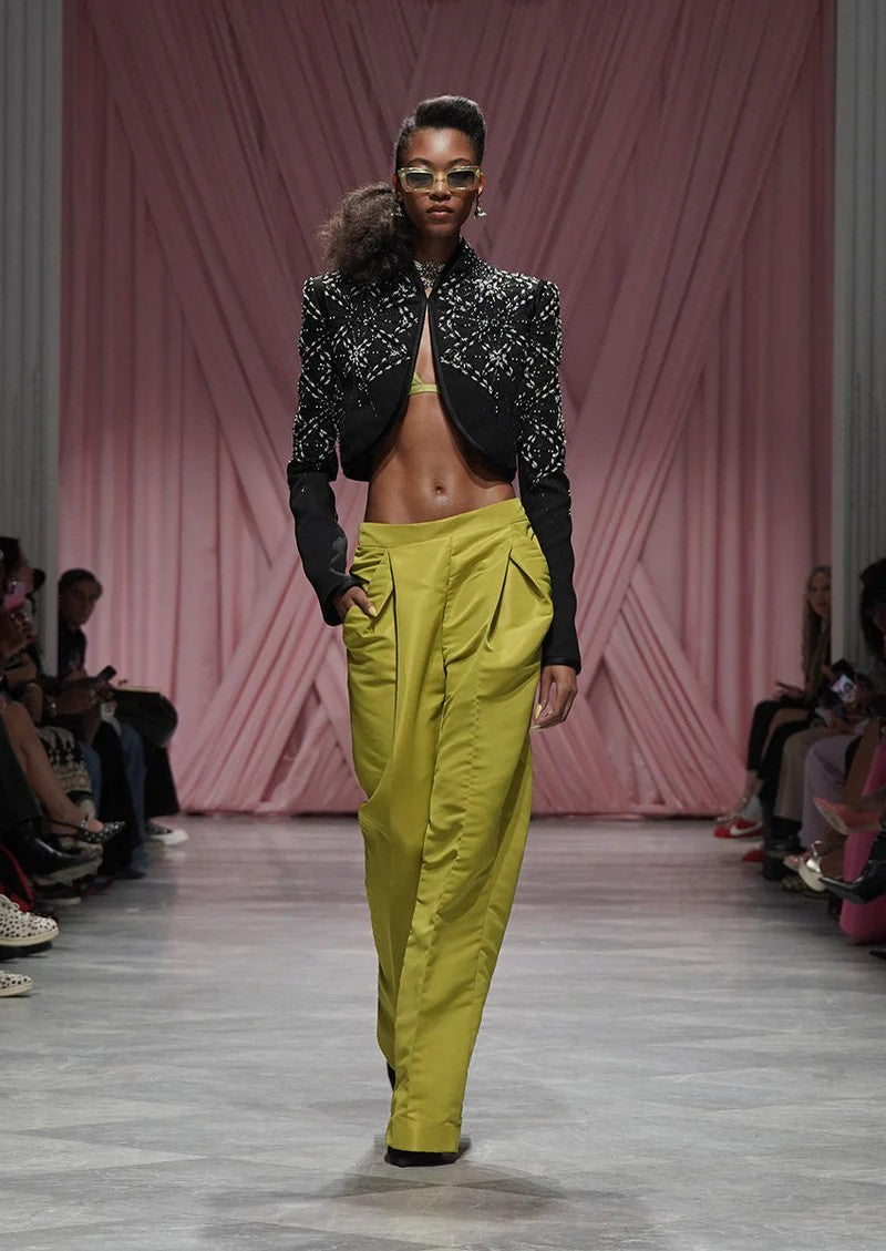 Chartreuse Faille Trousers