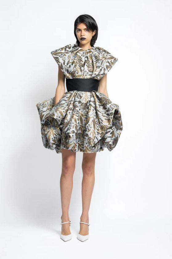 Jacquard Gazar Draped Top