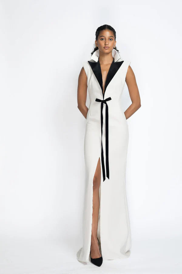 Ivory Cady Tuxedo Gown