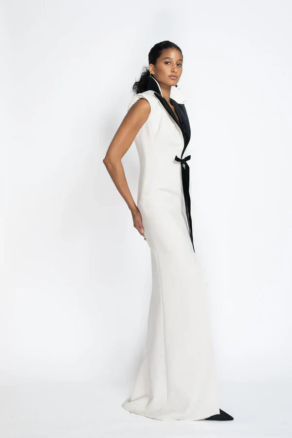 Ivory Cady Tuxedo Gown