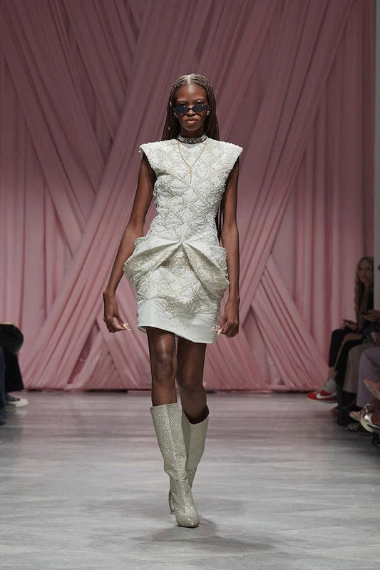 Ivory Faille Mini Dress