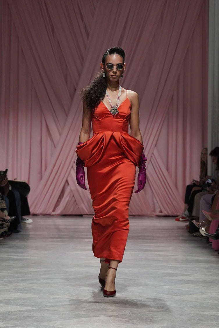 Sindoor Satin Sheath Dress
