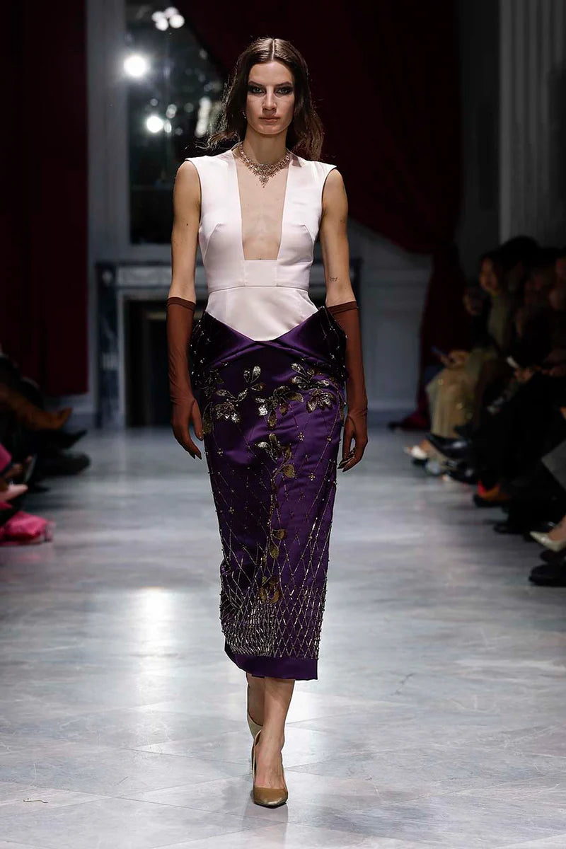 Rose and Amethyst Satin Dress