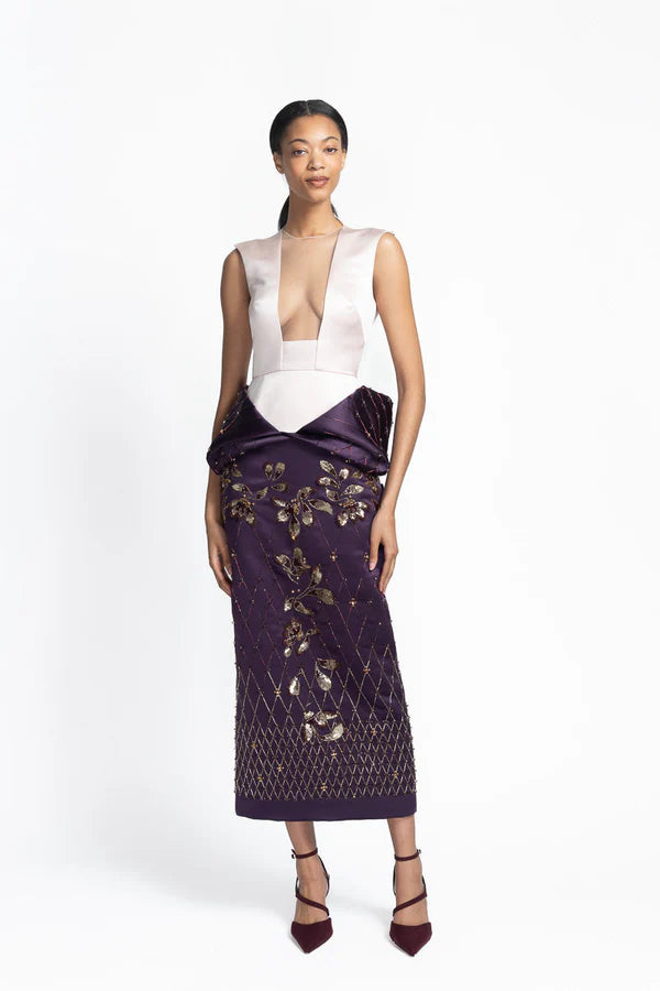 Rose and Amethyst Satin Dress