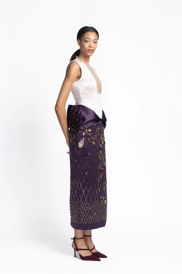 Rose and Amethyst Satin Dress