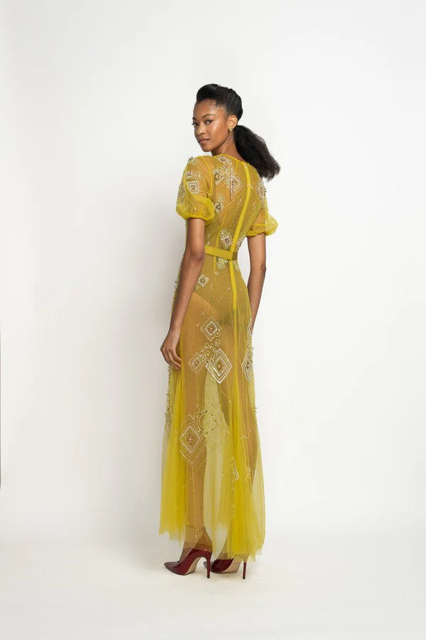 Chartreuse Tulle Dress