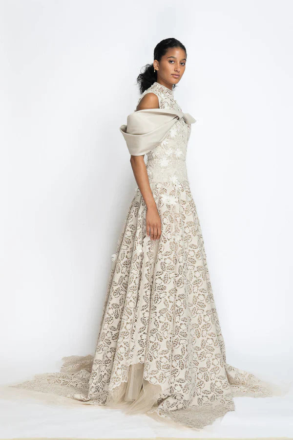 Jasmine Web Floral Lace Gown