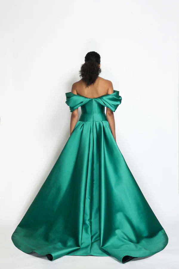 Lagoon Blue Mikado Ball Gown