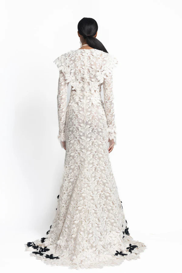 Ivory Padma Lace and Tulle Gown