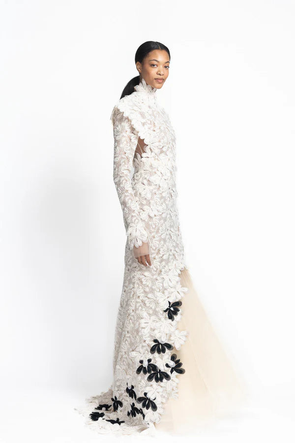 Ivory Padma Lace and Tulle Gown