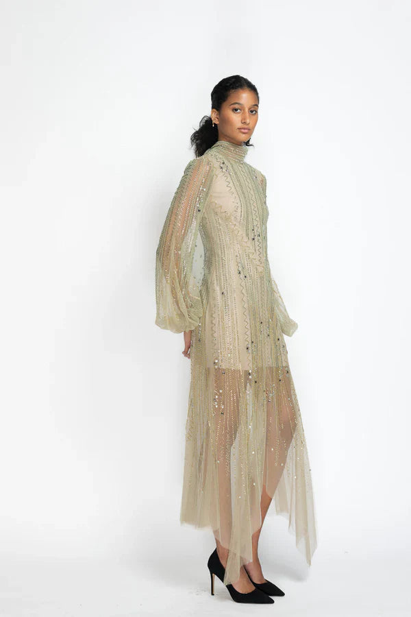Seafoam Green Soft Tulle Cocktail Dress