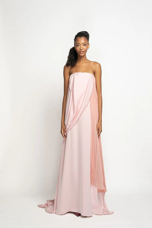 Blossom Satin Crepe Sari Gown