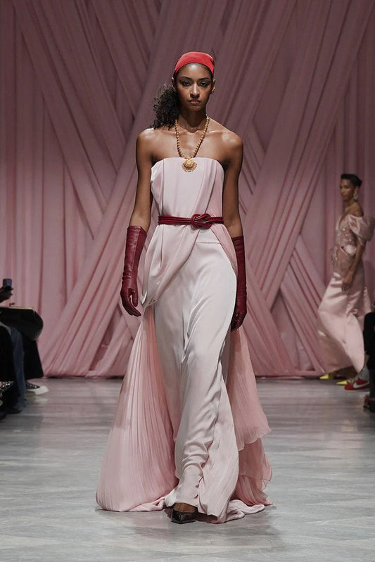 Blossom Satin Crepe Sari Gown