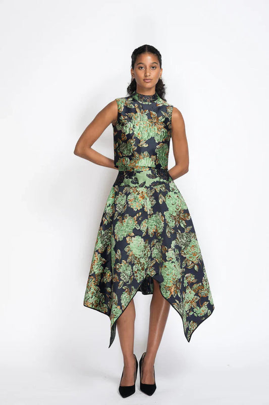 Gilded Grove Jacquard Canopy Skirt
