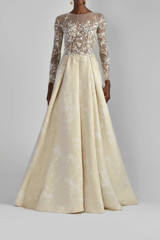 Tulle and Brocade Gown