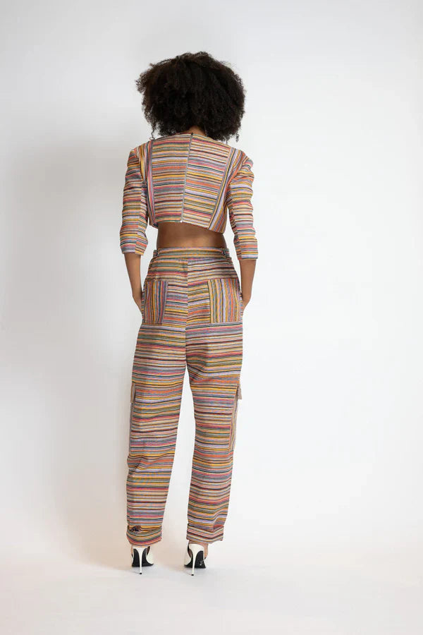 Mashru Jacquard Cargo Trousers