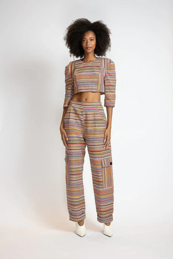 Mashru Jacquard Cargo Trousers