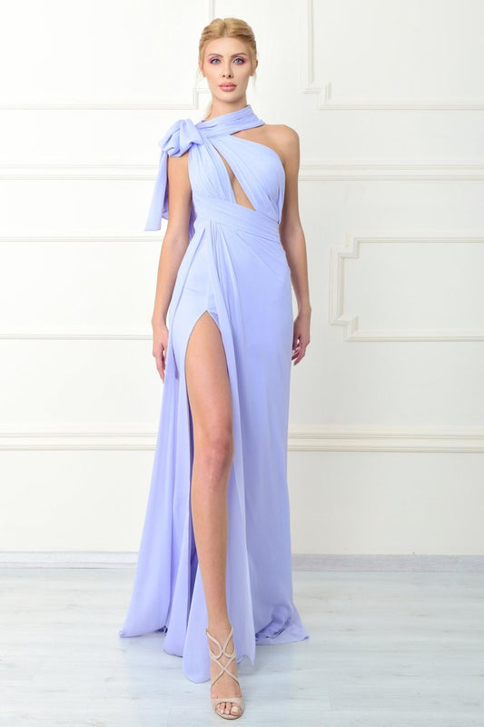 Sleeveless Cutout Slit Gown