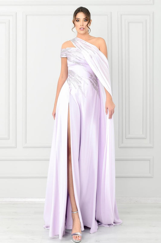 Draped Slit Gown