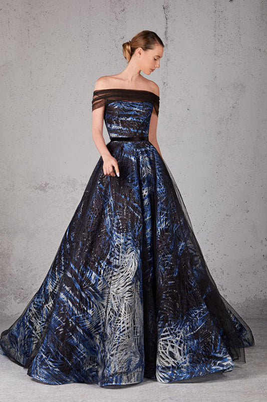 Embroidery Printed Gown