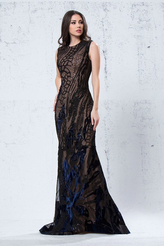 Embellished Fit and Flare Gown
