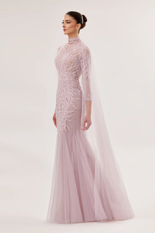High-Neck Mermaid Gown with Swarovski Embroidery