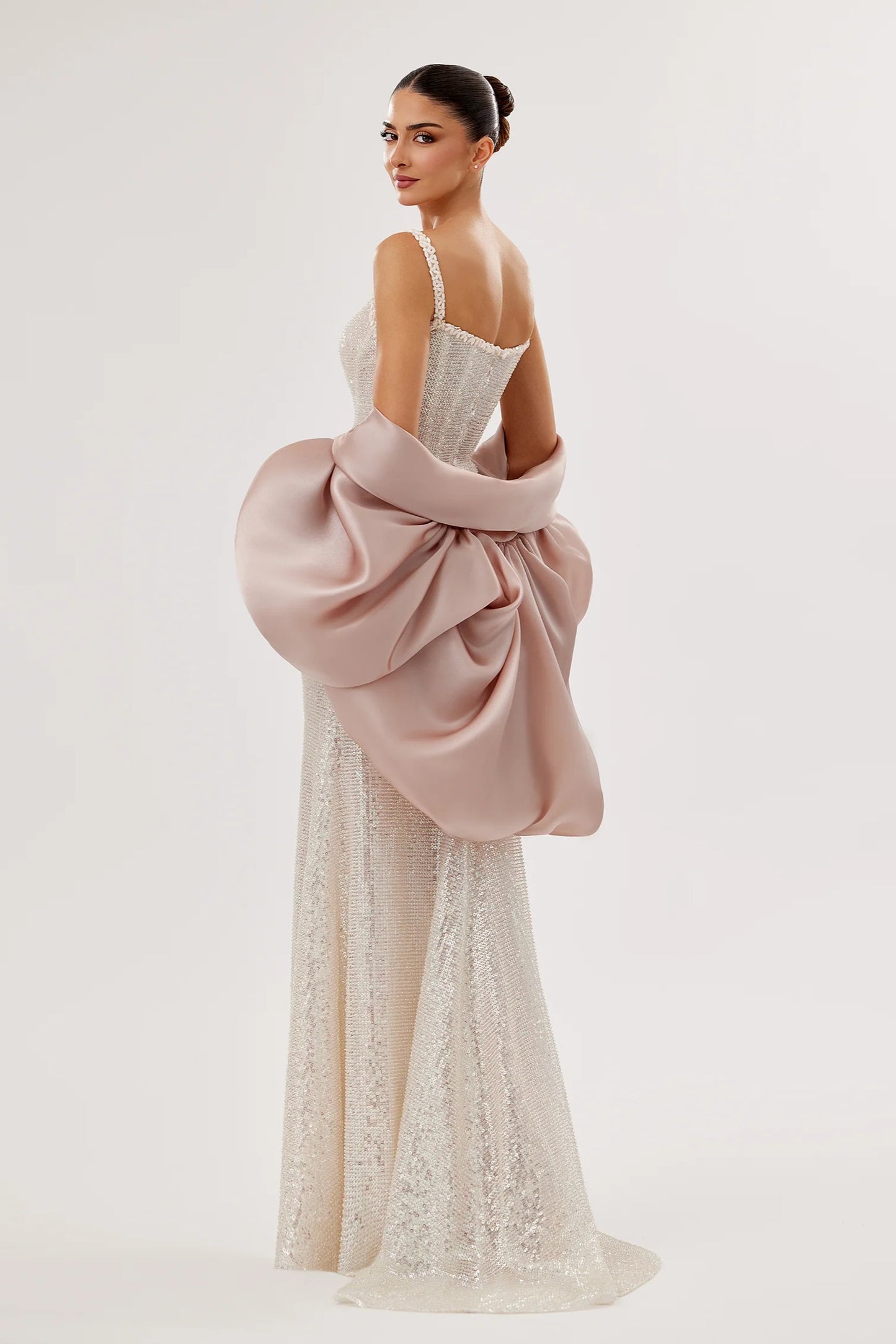 Embroidered Gown with Bolero Jacket
