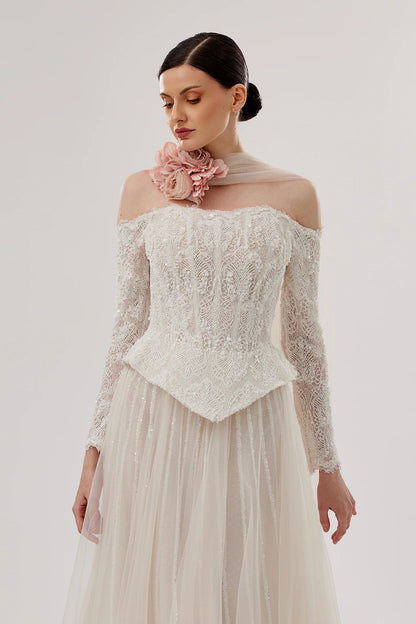 Lace Corset Set and Layered Tulle Skirt