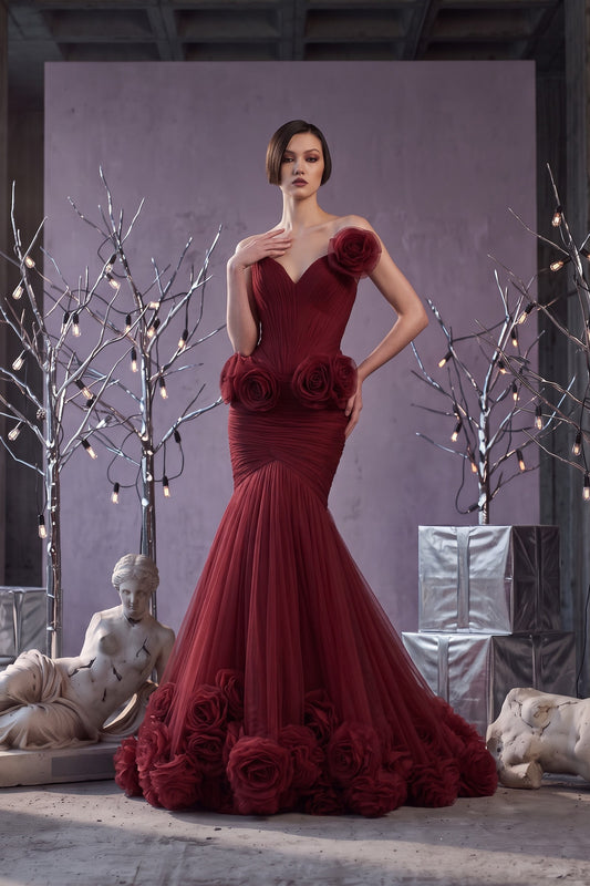 Rose Hem Mermaid Gown