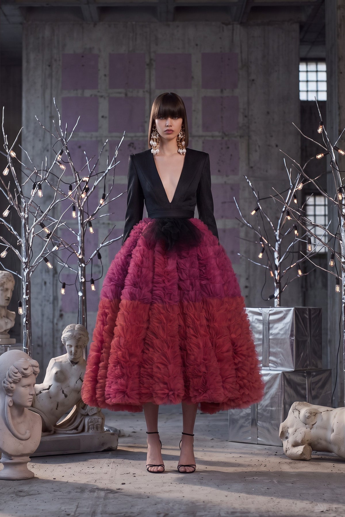 Tuxedo Bodice Tulle Dress