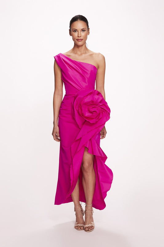 Tea-Length Silk Faille Gown