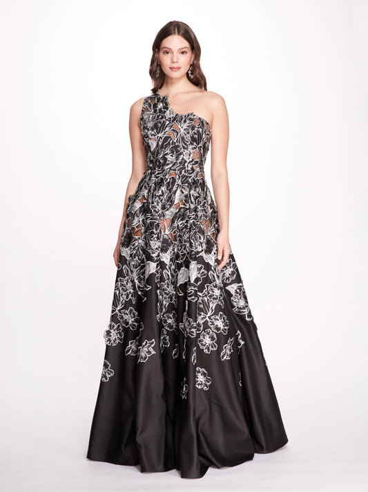 Satin Laser Cut Gown