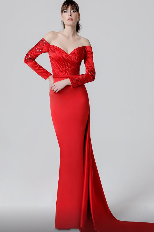 Off Shoulder Sheath Gown