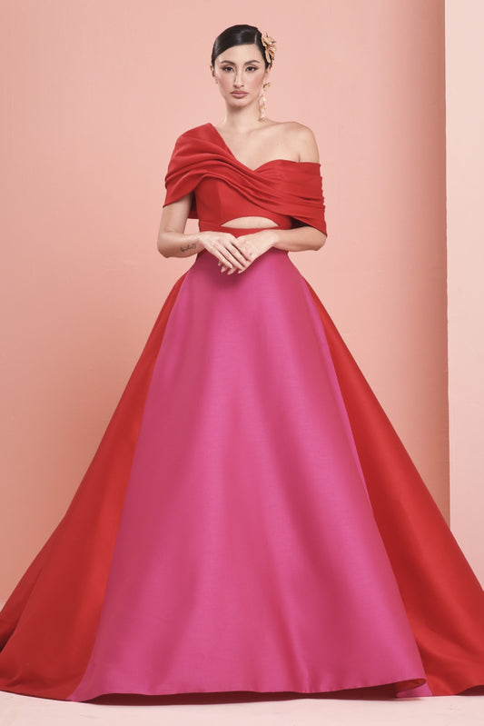 Silk Gazar Ball-Gown