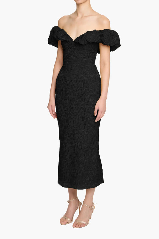 Off Shoulder Cloque Dress