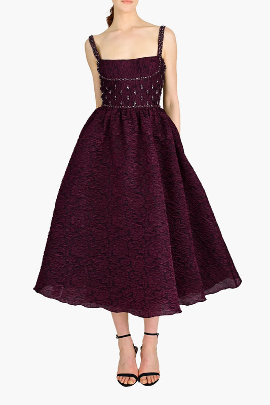 Cloque Midi Dress