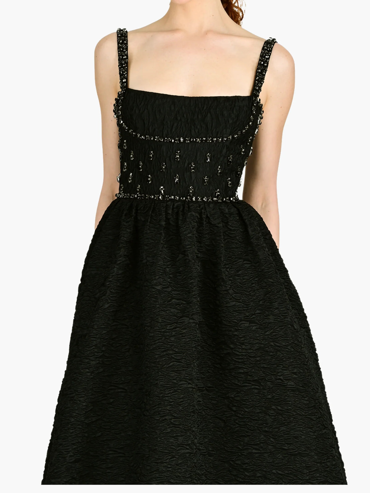 Sleeveless Cloque Midi Dress