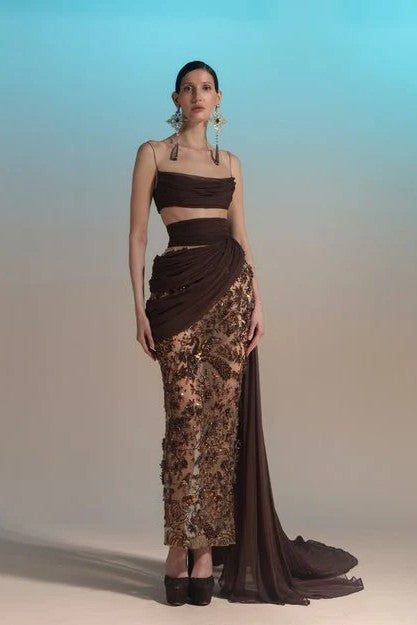 Draped Two-Piece Gown