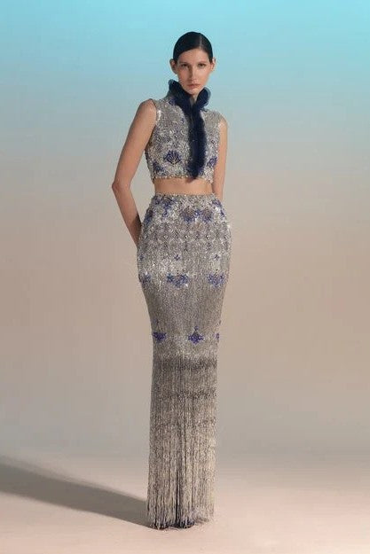 Two-Piece Fully Beaded Gown