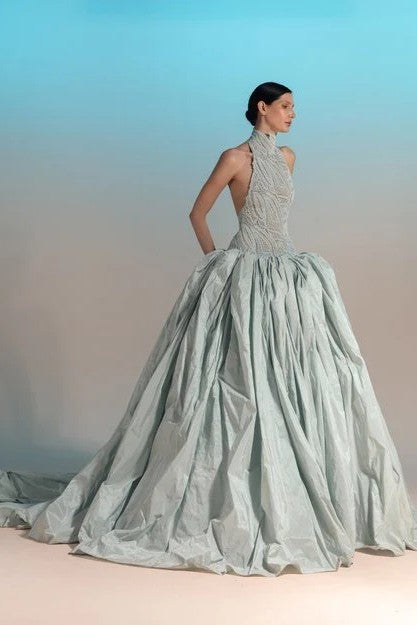 Halter-Neck Ball Gown